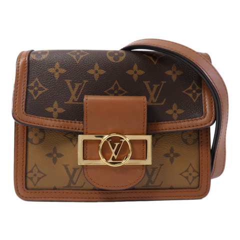 LOUIS VUITTON Monogram Reverse Mini Dauphine金扣肩背袋