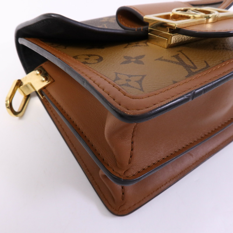 LOUIS VUITTON Monogram Reverse Mini Dauphine金扣肩背袋-10