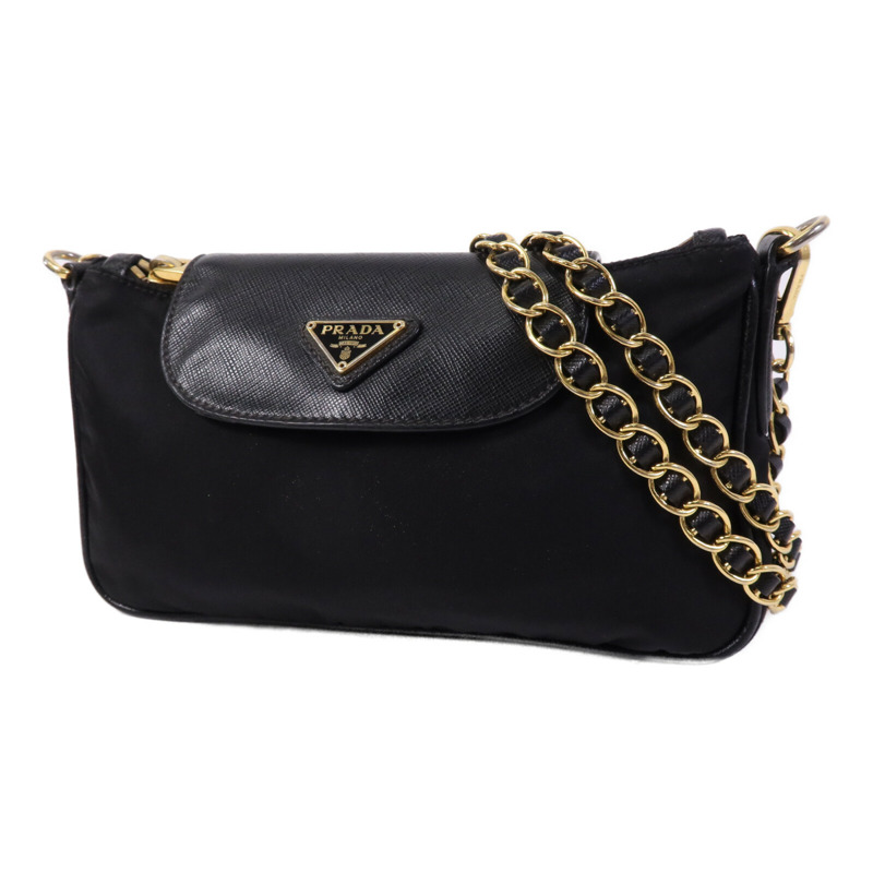 PRADA 尼龍Shoulder Bag金扣鏈帶肩背袋-2