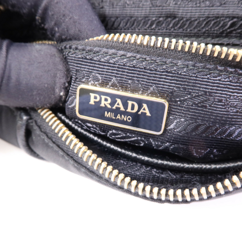 PRADA 尼龍Shoulder Bag金扣鏈帶肩背袋-5