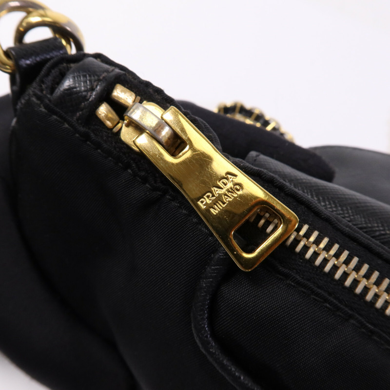 PRADA 尼龍Shoulder Bag金扣鏈帶肩背袋-13