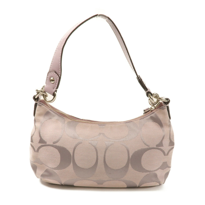 COACH 帆布Shoulder Bag銀扣手挽肩背兩用袋-1