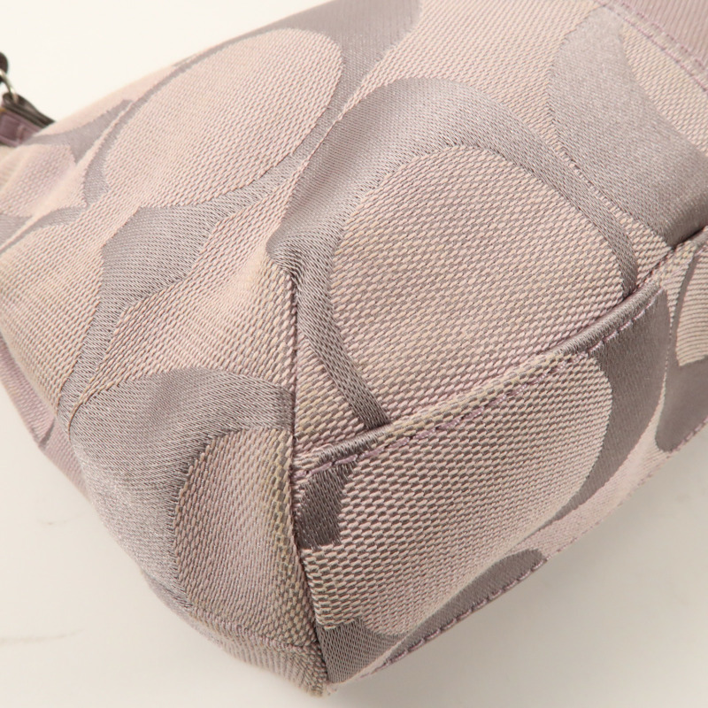 COACH 帆布Shoulder Bag銀扣手挽肩背兩用袋-4