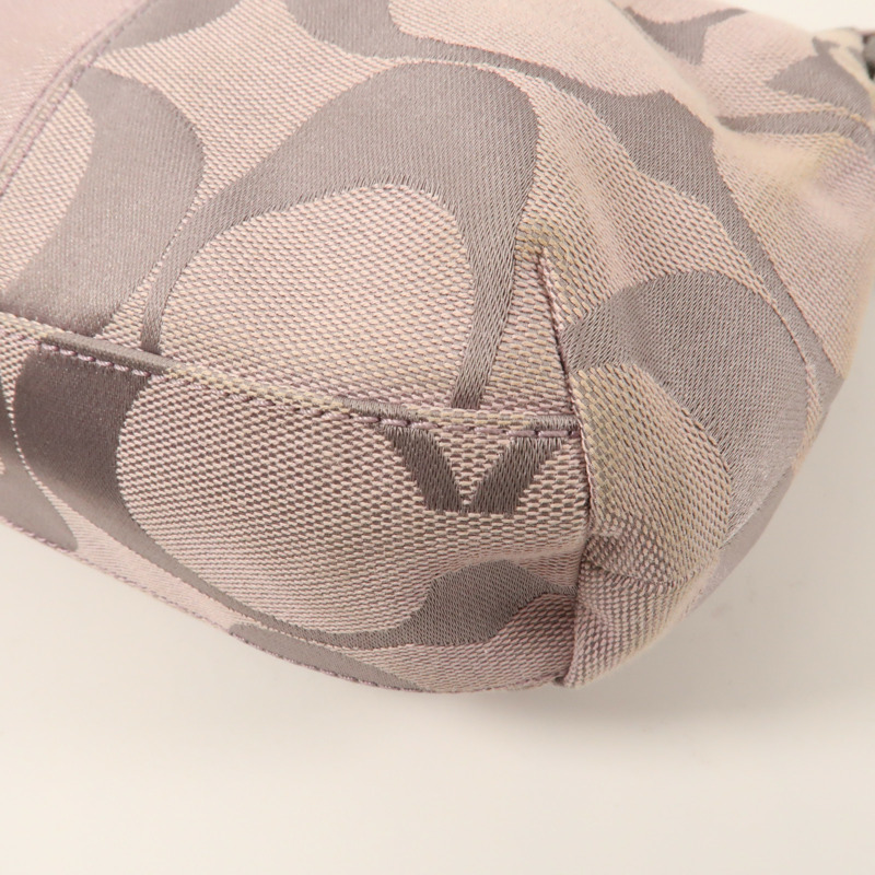 COACH 帆布Shoulder Bag銀扣手挽肩背兩用袋-5