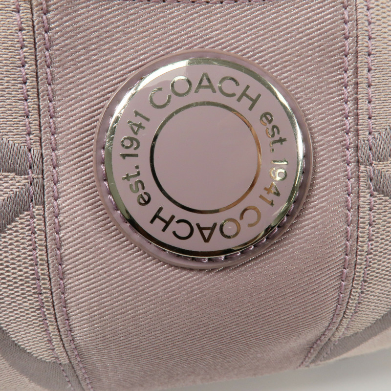 COACH 帆布Shoulder Bag銀扣手挽肩背兩用袋-8