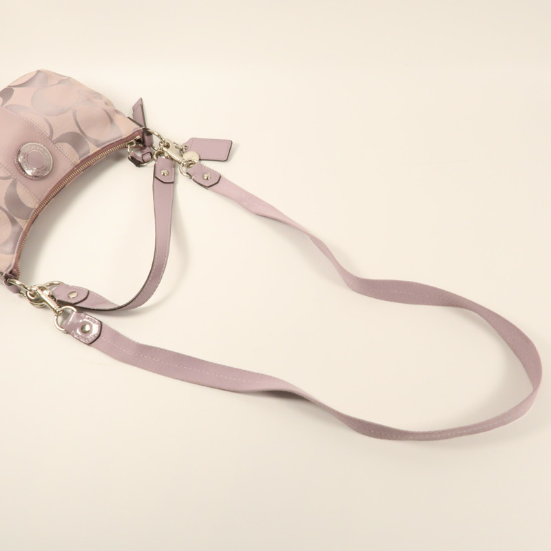 COACH 帆布Shoulder Bag銀扣手挽肩背兩用袋-11