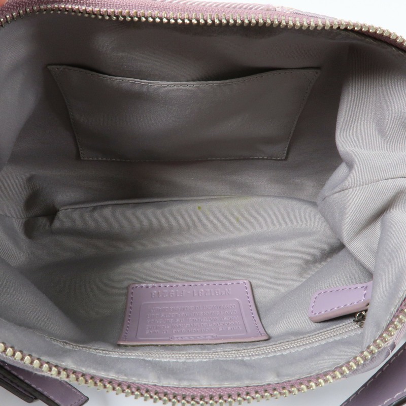 COACH 帆布Shoulder Bag銀扣手挽肩背兩用袋-14