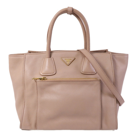 PRADA 牛皮皮革2 Way Shoulder金扣手挽肩背兩用袋