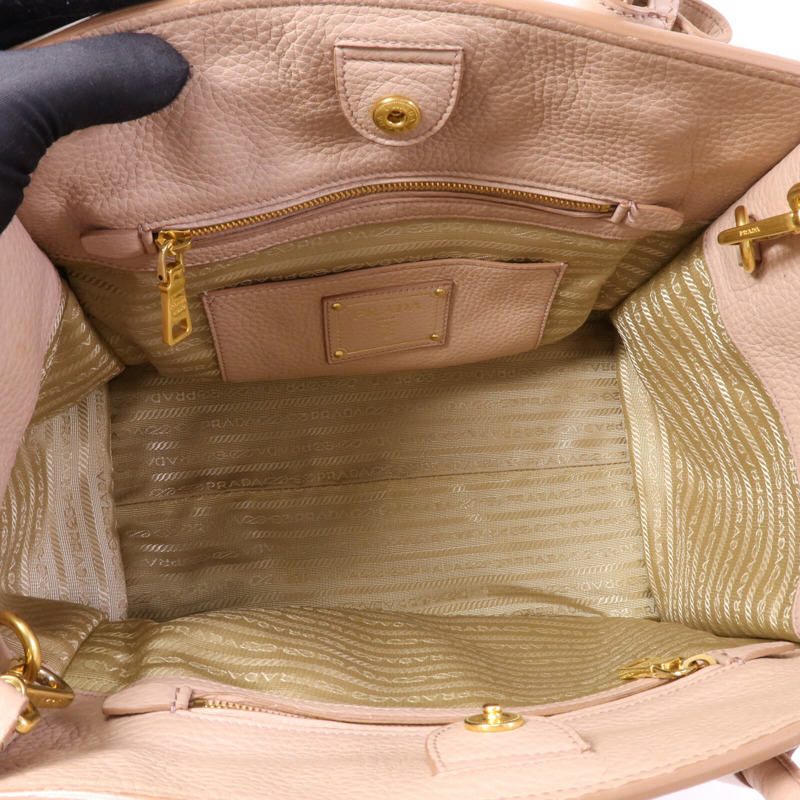 PRADA 牛皮皮革2 Way Shoulder金扣手挽肩背兩用袋-4