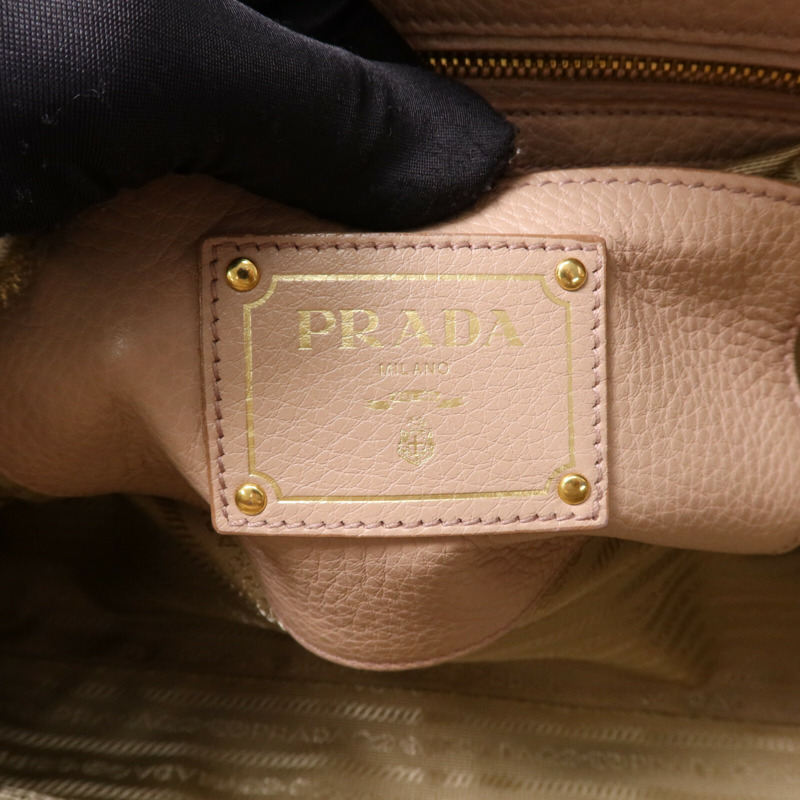 PRADA 牛皮皮革2 Way Shoulder金扣手挽肩背兩用袋-5