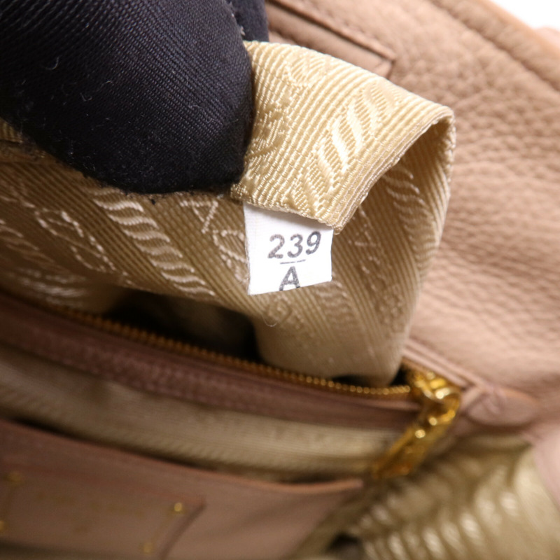 PRADA 牛皮皮革2 Way Shoulder金扣手挽肩背兩用袋-7