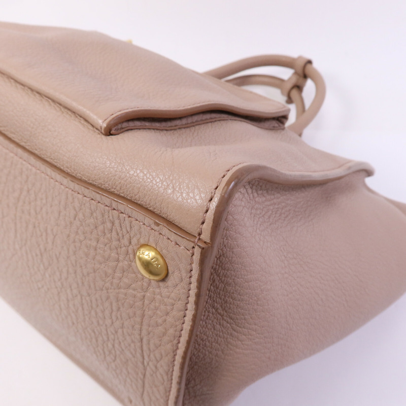 PRADA 牛皮皮革2 Way Shoulder金扣手挽肩背兩用袋-9