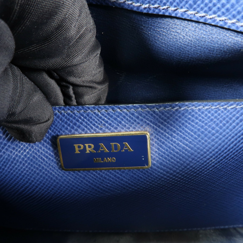 PRADA 牛皮皮革2way Shoulder金扣手挽肩背兩用袋-7