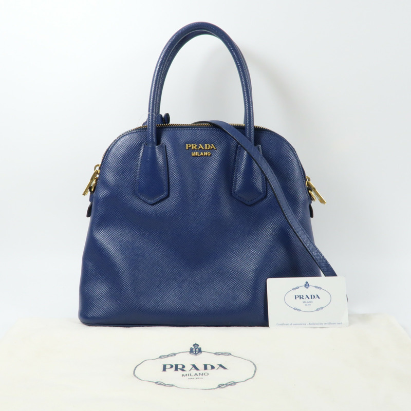 PRADA 牛皮皮革2way Shoulder金扣手挽肩背兩用袋-17