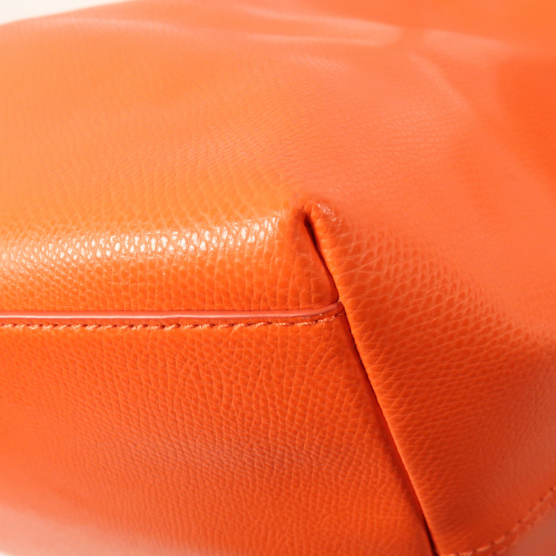 COACH 牛皮皮革Tote Bag銀扣手挽袋-5