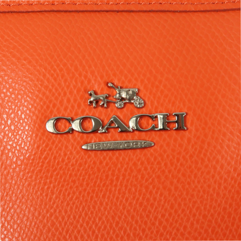 COACH 牛皮皮革Tote Bag銀扣手挽袋-9