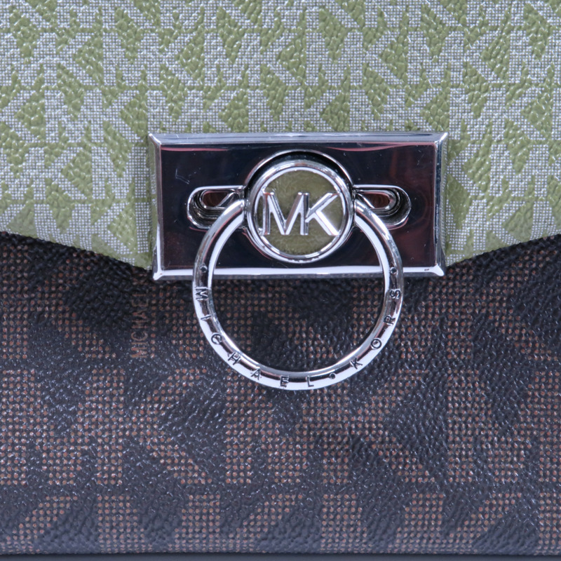 Michael Kors 塗層帆布Shoulder Bag銀扣手挽肩背兩用袋-4