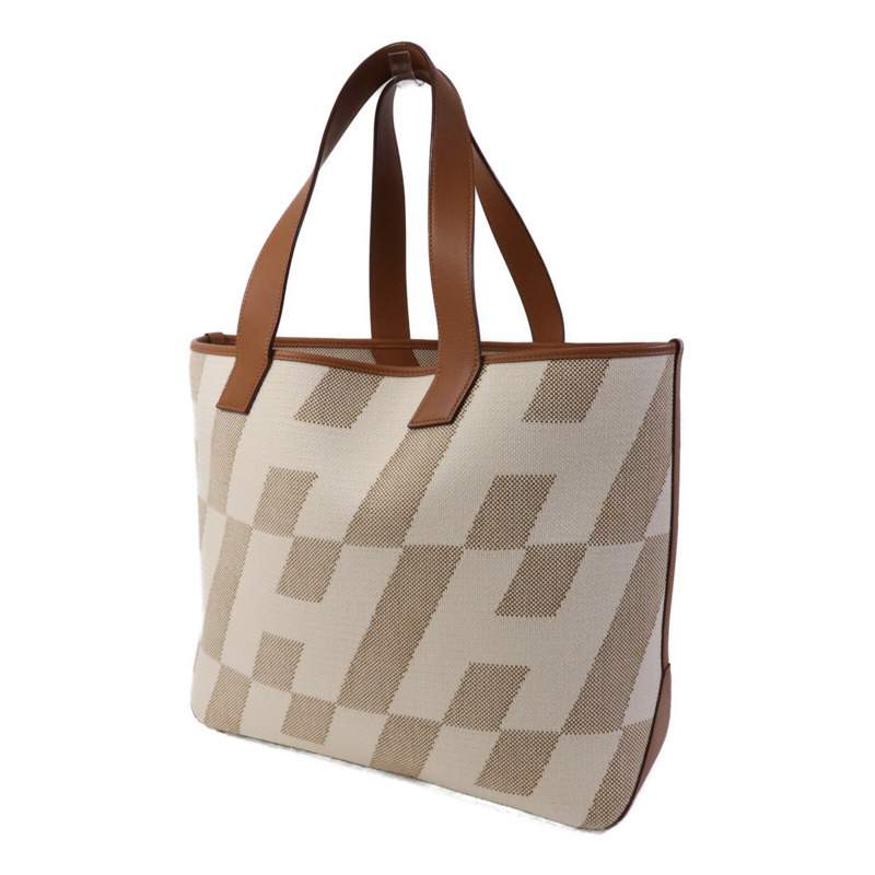 HERMES Toile H/Swift皮革Cabas H En Biais 40手挽袋-2