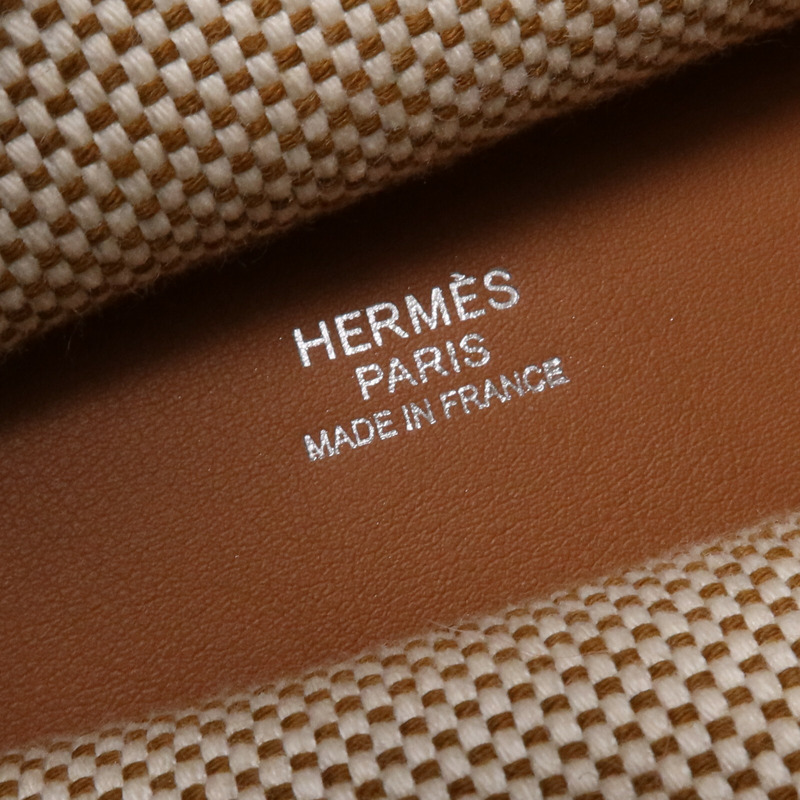 HERMES Toile H/Swift皮革Cabas H En Biais 40手挽袋-5