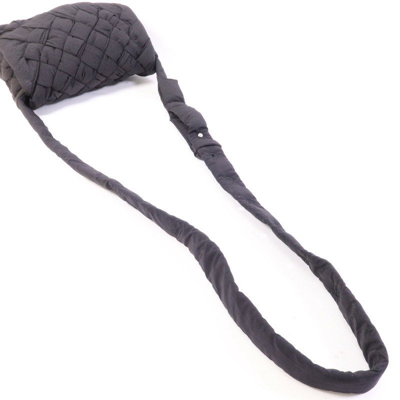 BOTTEGA VENETA 聚酯纖維Small Rumple Messenger銀扣肩背袋-7