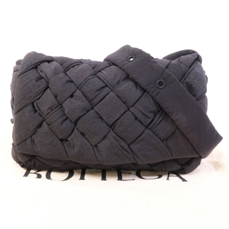 BOTTEGA VENETA 聚酯纖維Small Rumple Messenger銀扣肩背袋-8