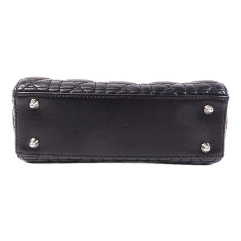 Dior 羊皮皮革Lady Dior Small銀扣手挽袋-3