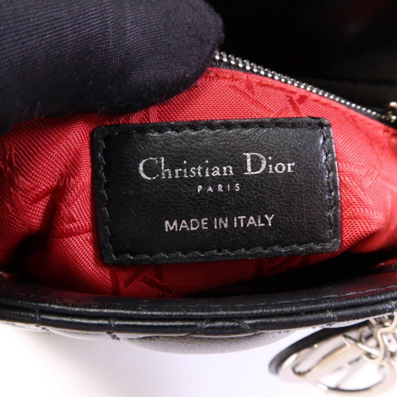 Dior 羊皮皮革Lady Dior Small銀扣手挽袋-5