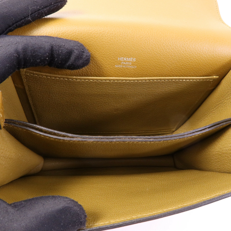 HERMES Evercolor皮革Roulis Mini銀扣肩背袋Alezan-4