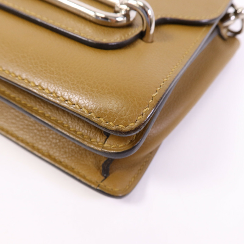 HERMES Evercolor皮革Roulis Mini銀扣肩背袋Alezan-10