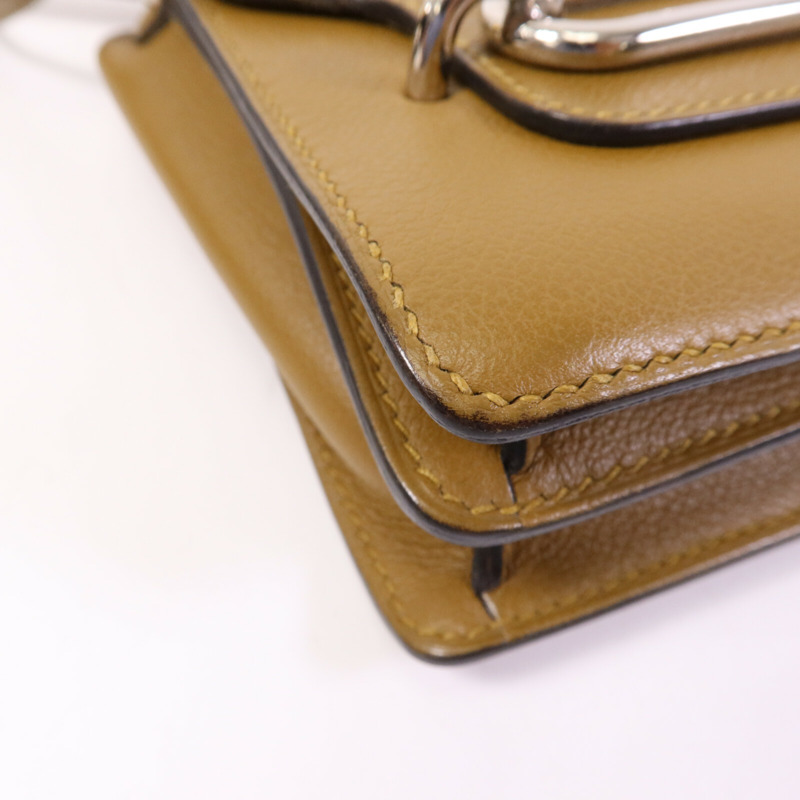 HERMES Evercolor皮革Roulis Mini銀扣肩背袋Alezan-11