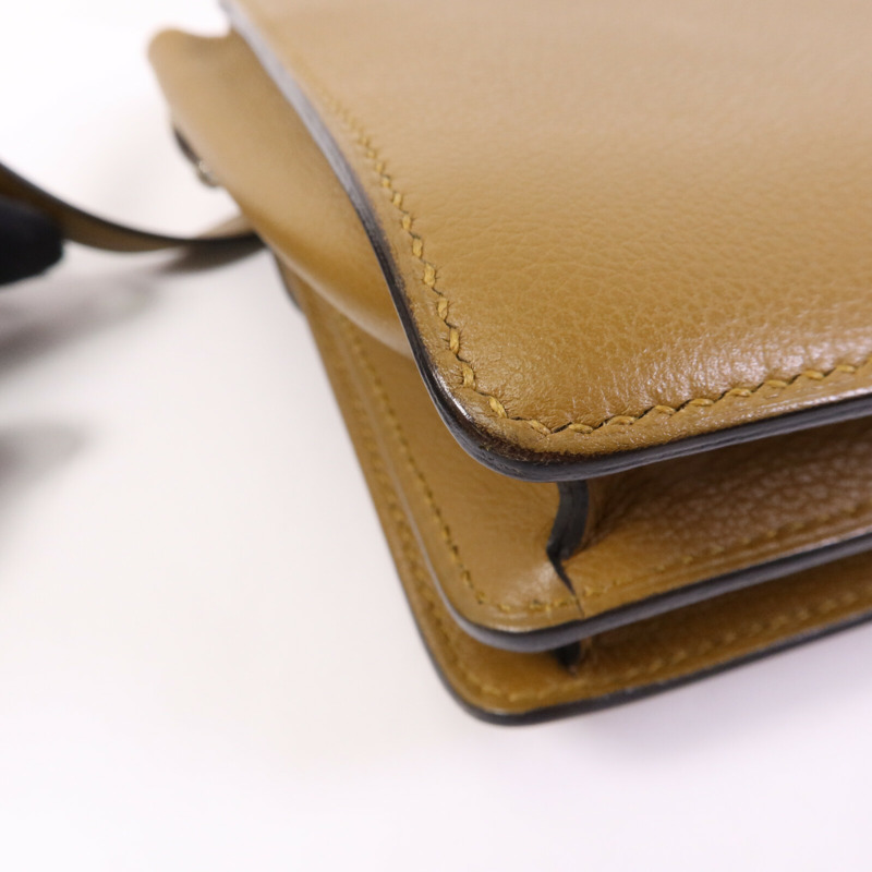 HERMES Evercolor皮革Roulis Mini銀扣肩背袋Alezan-13