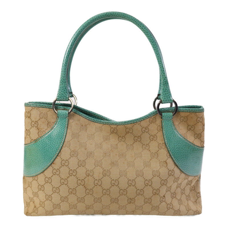 GUCCI 帆布Shoulder Bag銀扣手挽袋-1