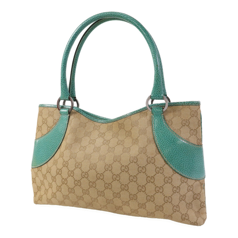 GUCCI 帆布Shoulder Bag銀扣手挽袋-2