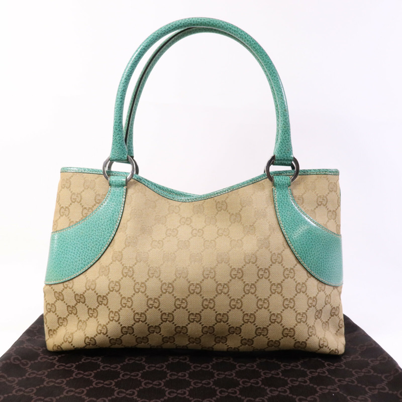 GUCCI 帆布Shoulder Bag銀扣手挽袋-8