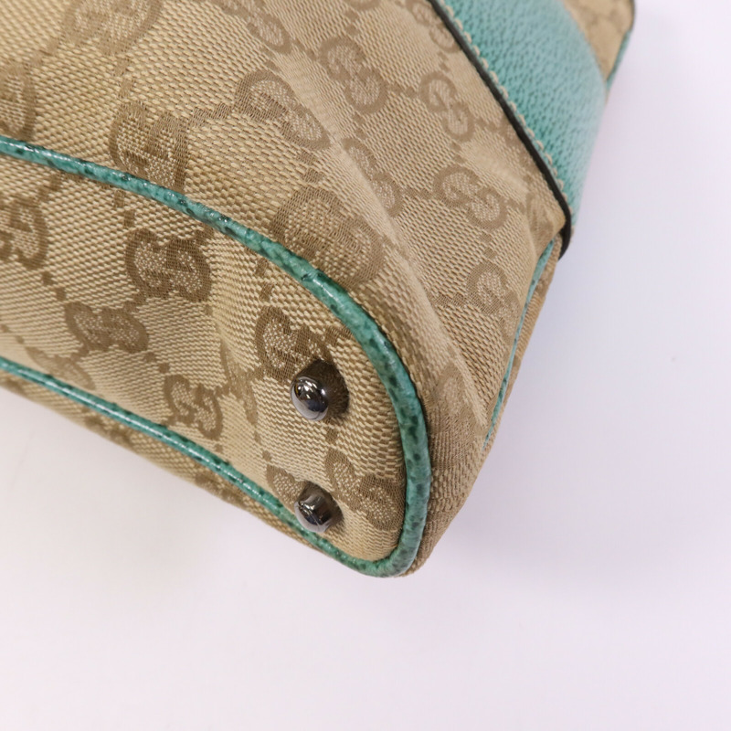 GUCCI 帆布Shoulder Bag銀扣手挽袋-9