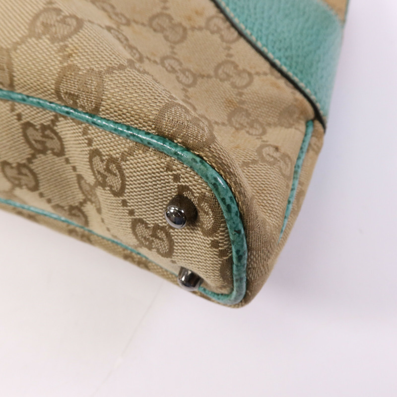 GUCCI 帆布Shoulder Bag銀扣手挽袋-11