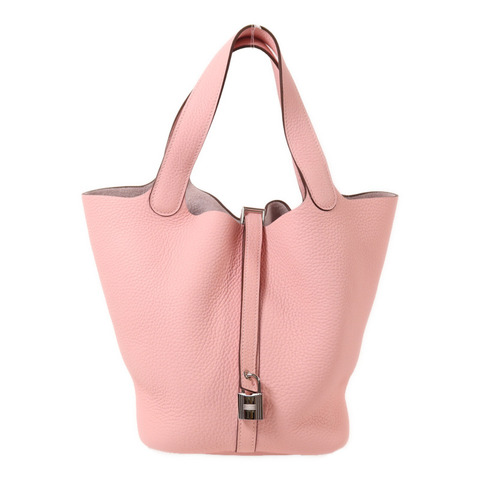 HERMES Clemence皮革Picotin MM銀扣手挽袋Rose Sakura