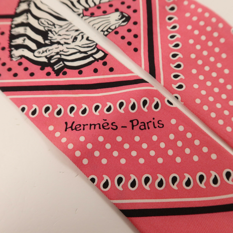 HERMES 絲質Twilly絲巾-4