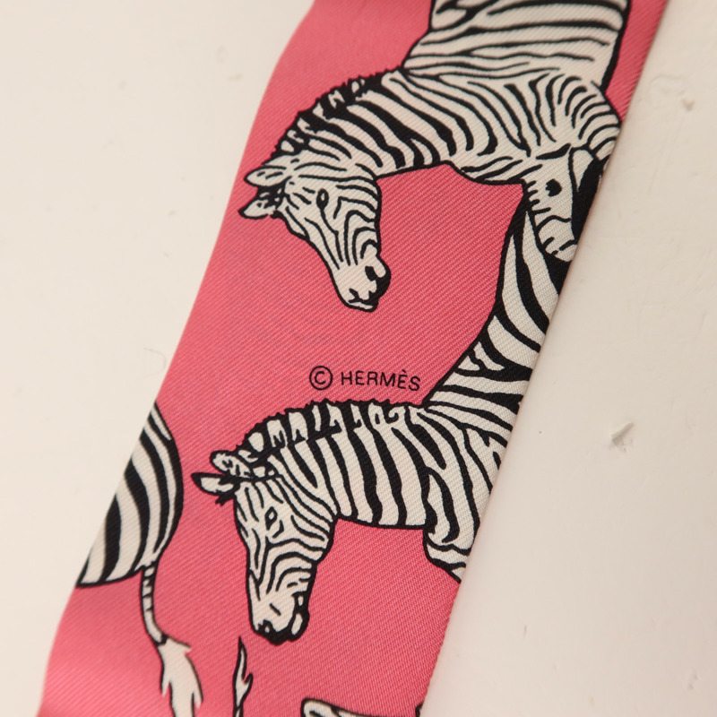 HERMES 絲質Twilly絲巾-5