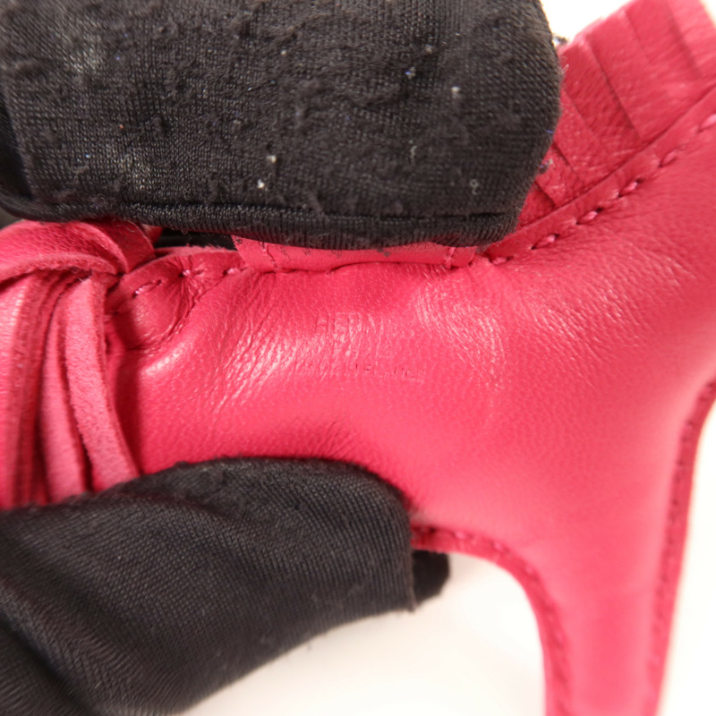 HERMES Milo皮革Rodeo PM掛飾Framboise-4