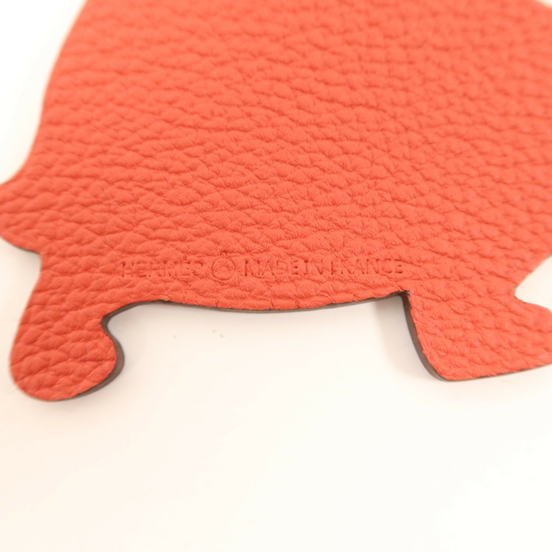 HERMES Epsom皮革/Clemence皮革Turtle Charm掛飾Tosca-4