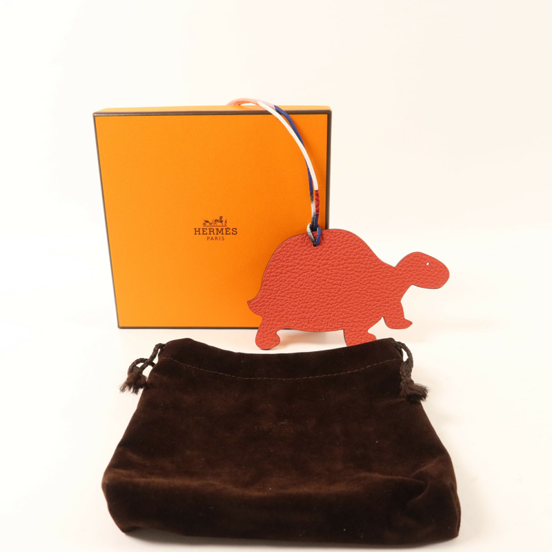 HERMES Epsom皮革/Clemence皮革Turtle Charm掛飾Tosca-6