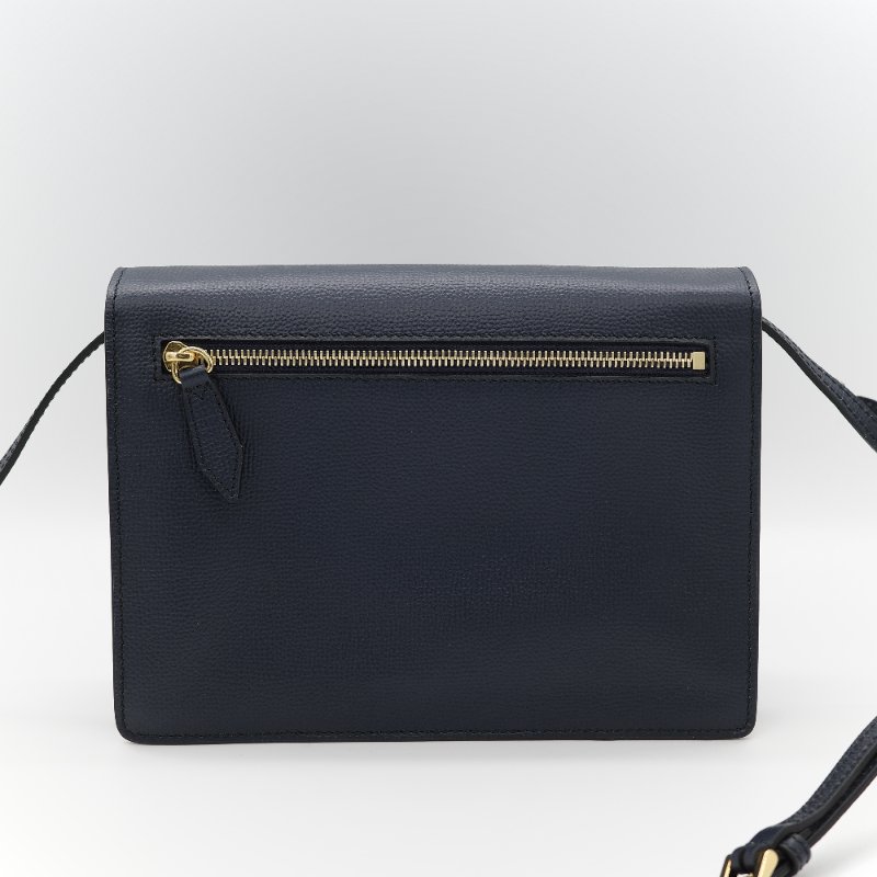 (🈶️購買憑證)Burberry 博柏利 英倫格紋 藍色牛皮 斜挎包 郵差包-4