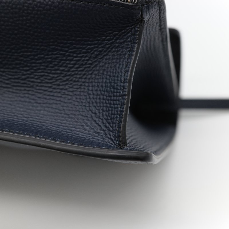 (🈶️購買憑證)Burberry 博柏利 英倫格紋 藍色牛皮 斜挎包 郵差包-11