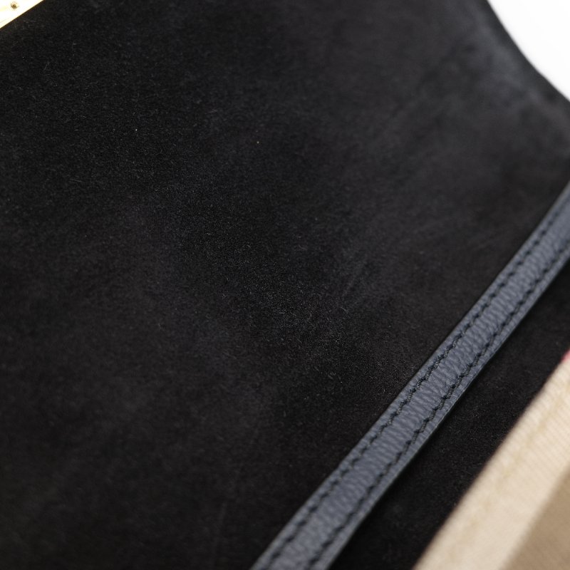 (🈶️購買憑證)Burberry 博柏利 英倫格紋 藍色牛皮 斜挎包 郵差包-20