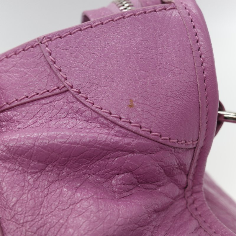 Balenciaga 巴黎世家 Classic Bag 經典機車包 粉紫色 皮革 銀扣 手提包 斜挎包-20