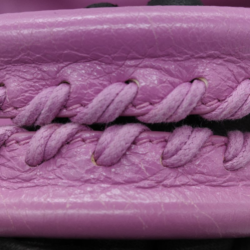 Balenciaga 巴黎世家 Classic Bag 經典機車包 粉紫色 皮革 銀扣 手提包 斜挎包-32