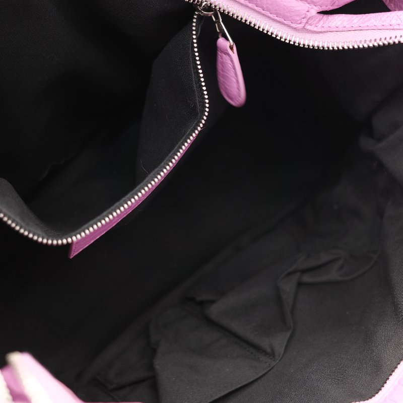 Balenciaga 巴黎世家 Classic Bag 經典機車包 粉紫色 皮革 銀扣 手提包 斜挎包-33