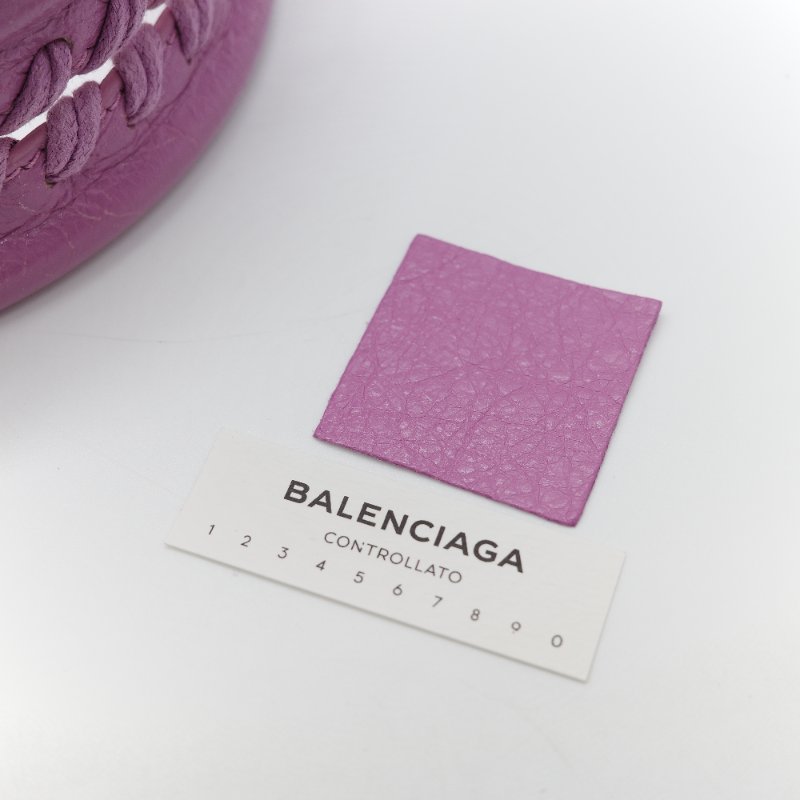 Balenciaga 巴黎世家 Classic Bag 經典機車包 粉紫色 皮革 銀扣 手提包 斜挎包-45