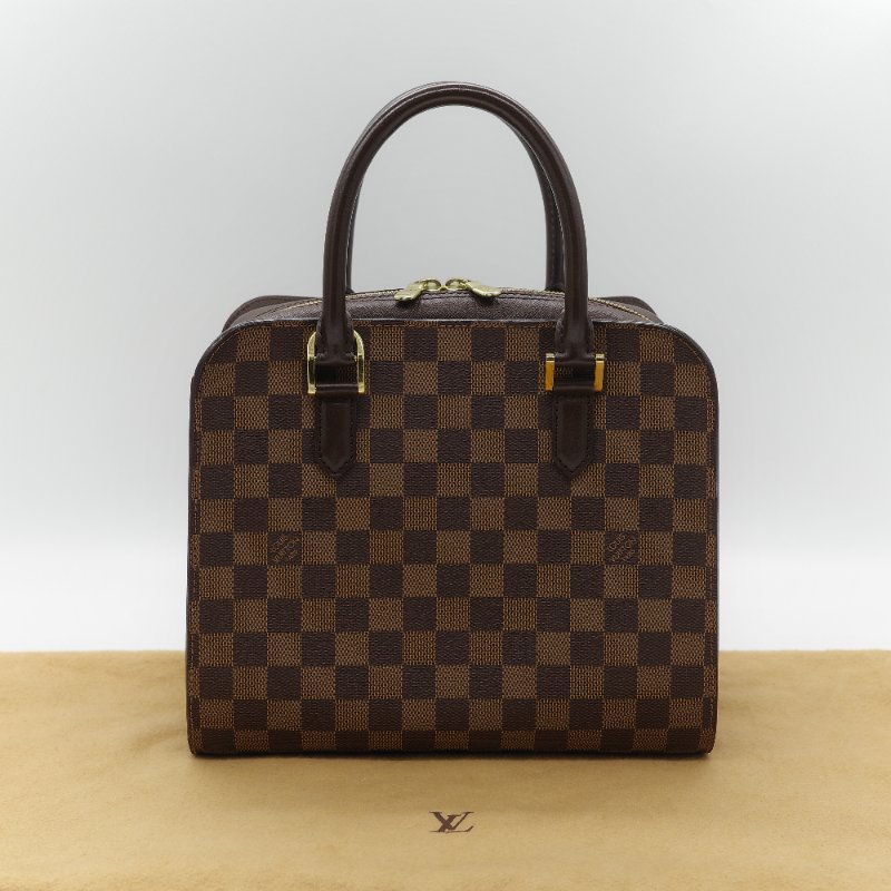 Louis Vuitton 路易威登 Triana 棕色 Damier Ebene 棋盤格紋 帆布 手提包-1